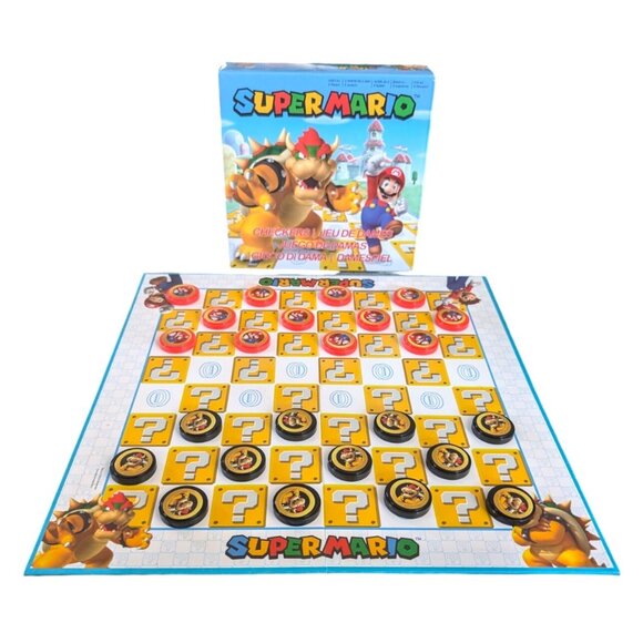 The Op Other - Checkers Super Mario VS Bowser Board Game Missing Rules Good Condition